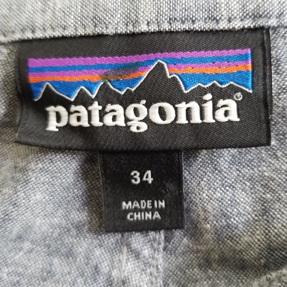 Patagonia Men’s‎ Blue Chambray Back Step Shorts Size: 34 - Picture 8 of 10
